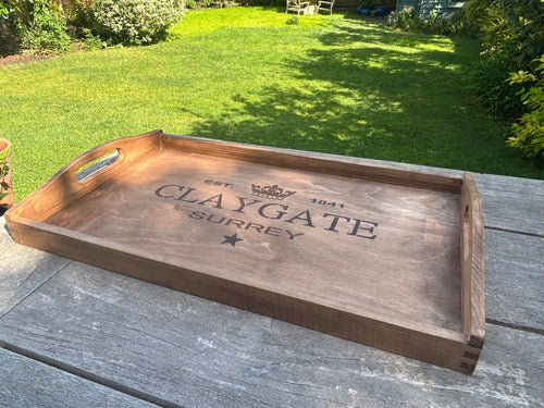 Hand-crafted wooden Claygate tray