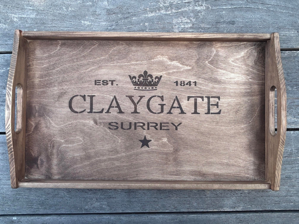 Hand-crafted wooden Claygate tray